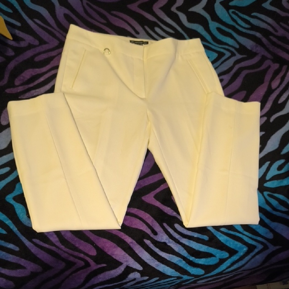 Adrianna Papell | Elegant White Straight Leg Trousers